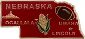 Nebraska State Map Lapel Pin