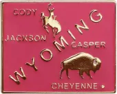 Wyoming State Map Lapel Pin