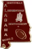 Alabama Red Map Lapel Pin 
