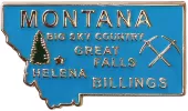 Montana State Map Metal Lapel Pin
