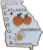 Georgia State Map Metal Lapel Pin