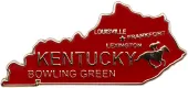 Kentucky State Map Metal Lapel Pin