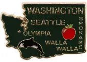 Washington Metal State Map Lapel Pin