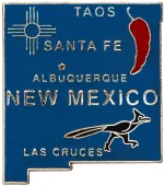 New Mexico State Map Metal Lapel Pin