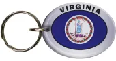 Virginia Flag Oval Acrylic Keyring